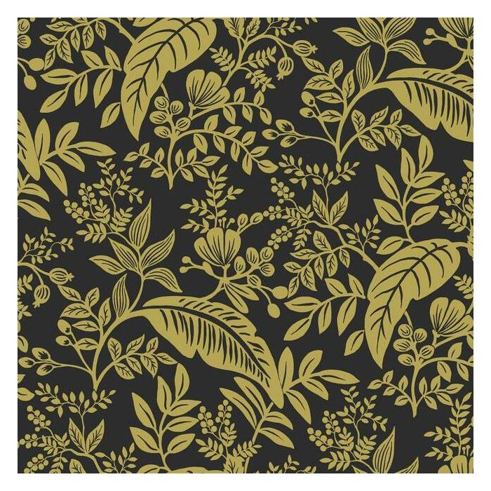 Rifle Paper Co Canopy Wallpaper - Metallic Gold & Black