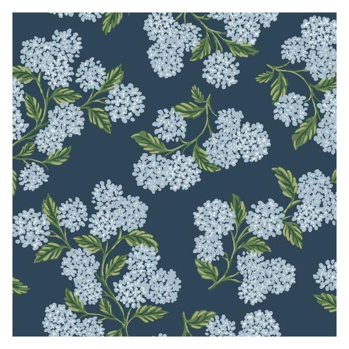 Rifle Paper Co Hydrangea Wallpaper - Navy