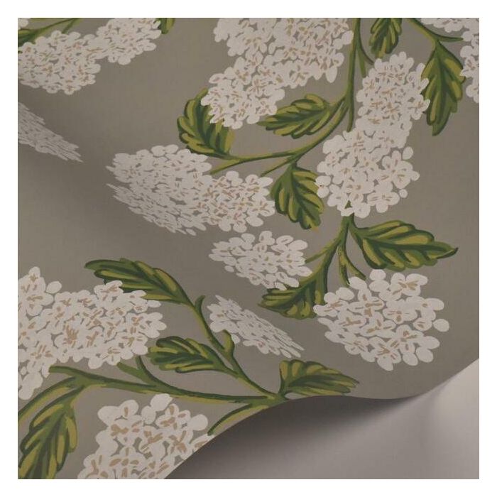 Rifle Paper Co Hydrangea Wallpaper - Grey