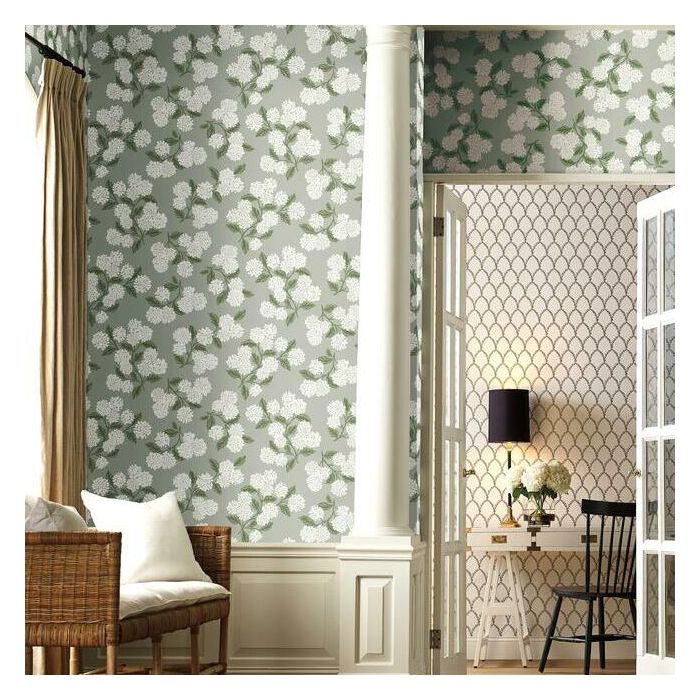 Rifle Paper Co Hydrangea Wallpaper - Grey
