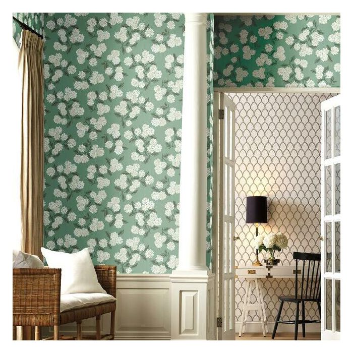 Rifle Paper Co Hydrangea Wallpaper - Jade