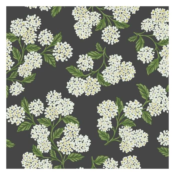 Rifle Paper Co Hydrangea Wallpaper - Black & White