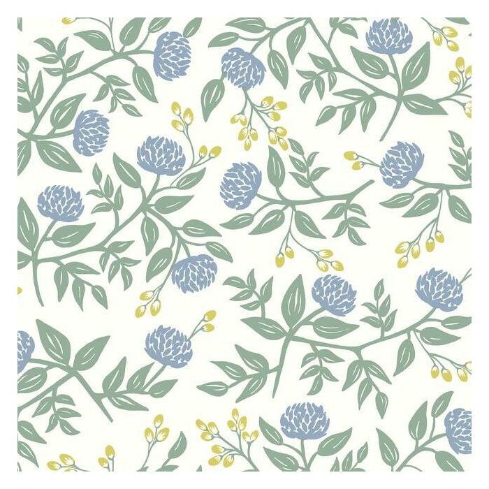 Rifle Paper Co Peonies Wallpaper - Periwinkle & Sage