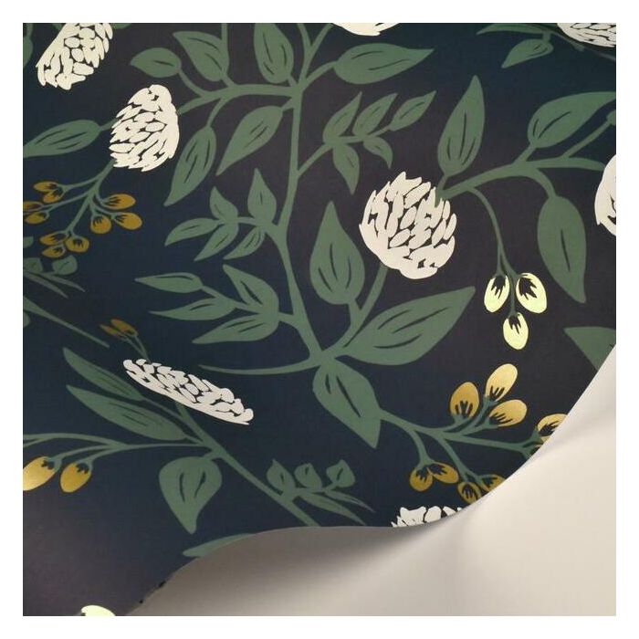 Rifle Paper Co Peonies Wallpaper - Navy