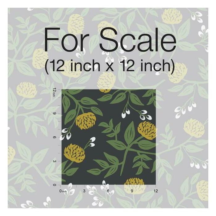 Rifle Paper Co Peonies Wallpaper - Black & Metallic Gold