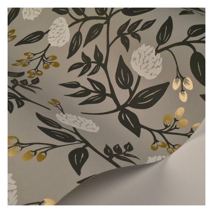 Rifle Paper Co Peonies Wallpaper - Grey