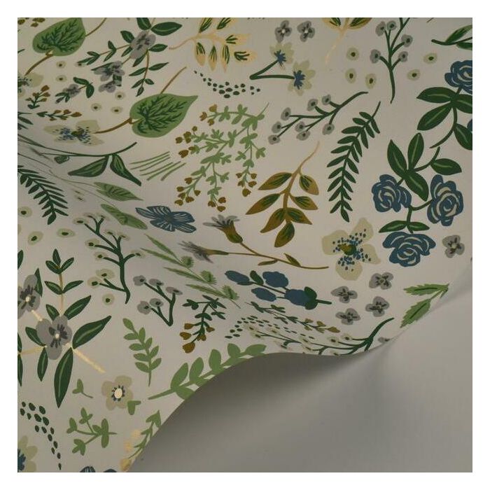 Rifle Paper Co Wildwood Wallpaper - Blue & Green