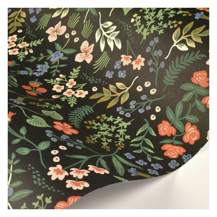 Rifle Paper Co Wildwood Wallpaper - Black Multi
