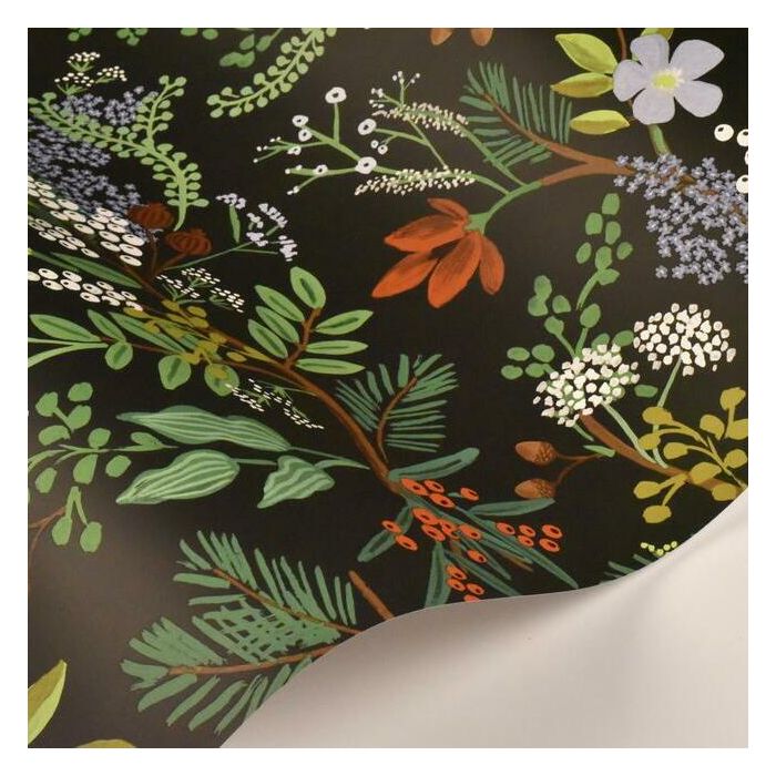 Rifle Paper Co Juniper Forest Wallpaper - Black