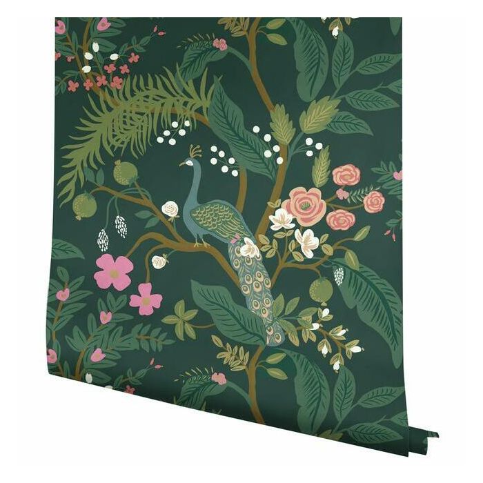 Rifle Paper Co Peacock Wallpaper - Emerald