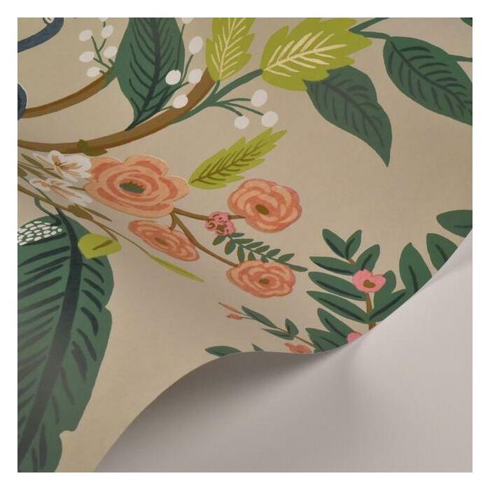 Rifle Paper Co Peacock Wallpaper - Linen