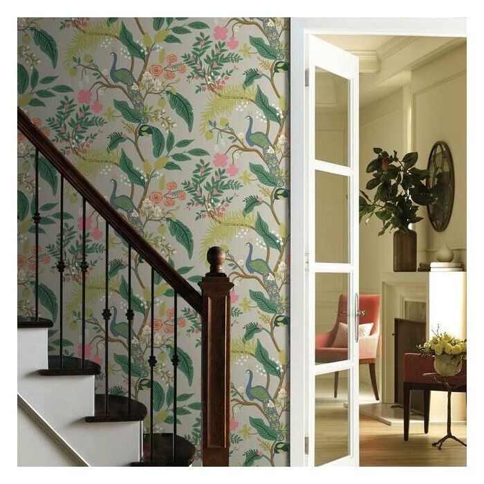 Rifle Paper Co Peacock Wallpaper - Linen