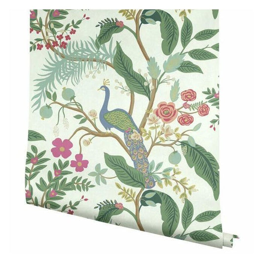 Rifle Paper Co Peacock Wallpaper - Rouge