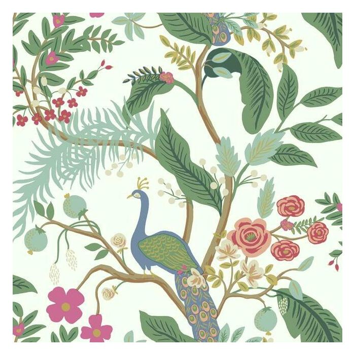 Rifle Paper Co Peacock Wallpaper - Rouge