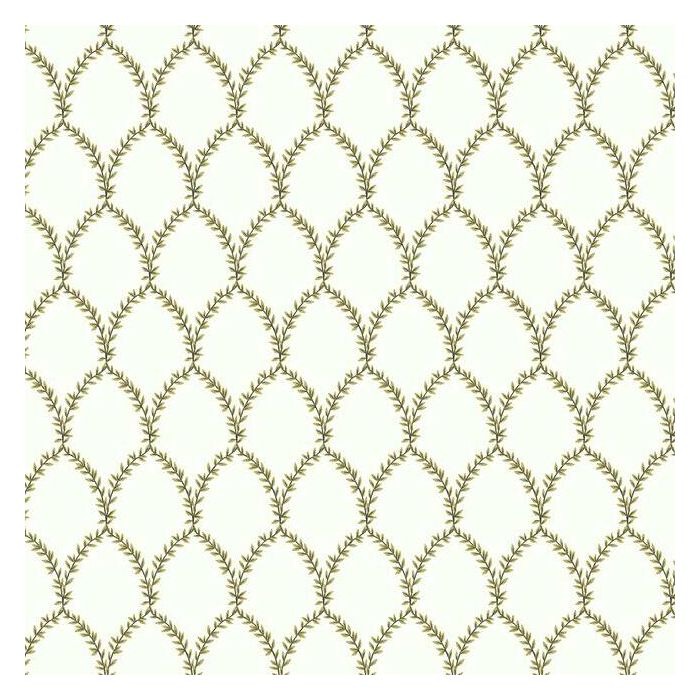 Rifle Paper Co Laurel Wallpaper - Metallic Gold & White