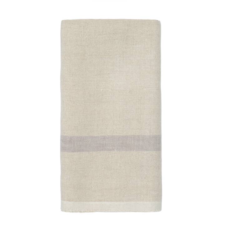 Laundered Linen Towels - Natural Grey