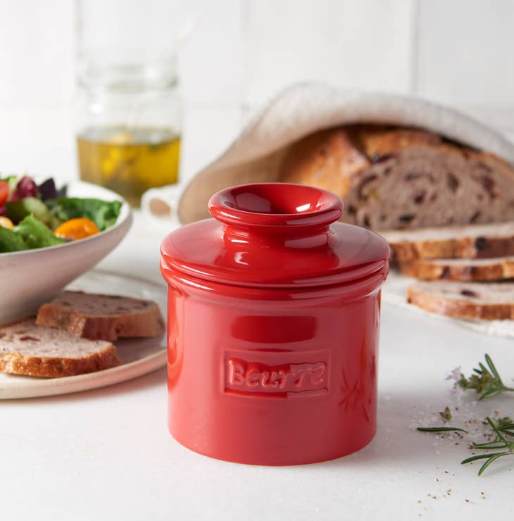 Cafe Butter Bell Crock - Red