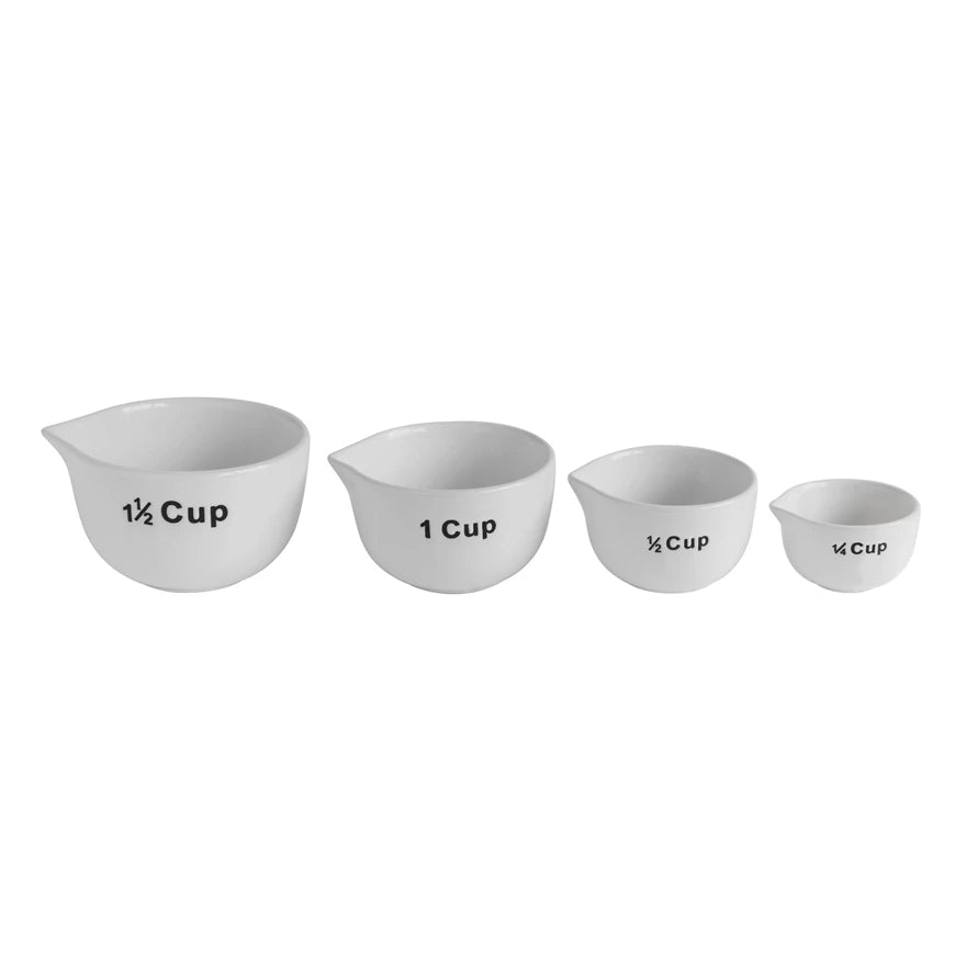 White Ceramic Measuring Cups