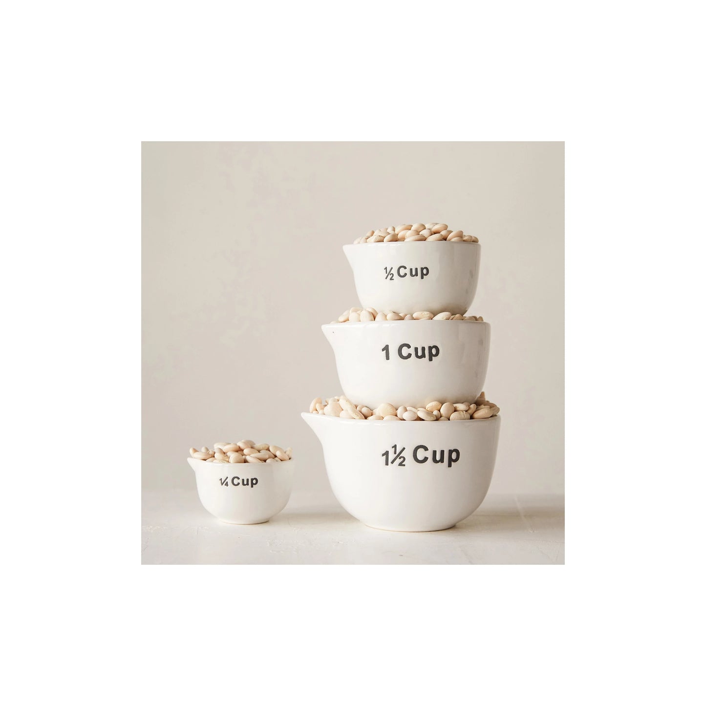 White Ceramic Measuring Cups