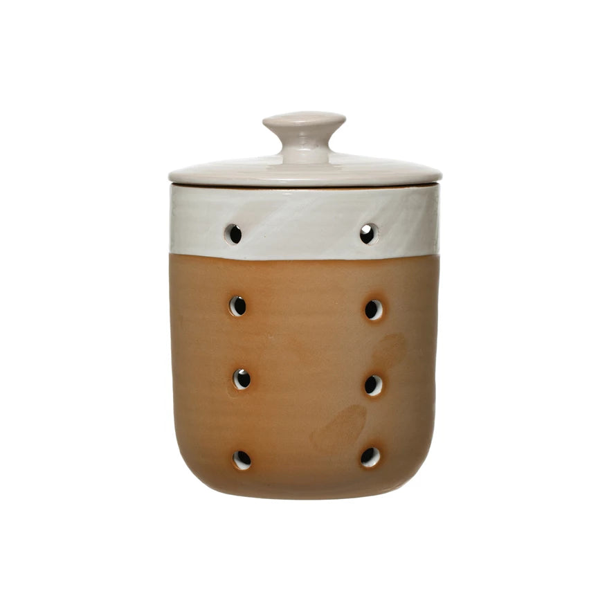 Stoneware Garlic Jar