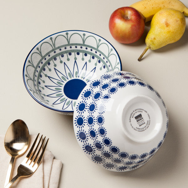Stamped Bowl - Black Navy Sun
