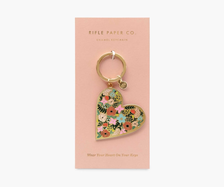Rifle Paper Co Enamel Keychain - Floral Heart