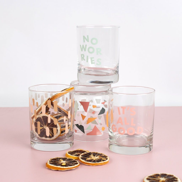 No Worries Rocks Glass