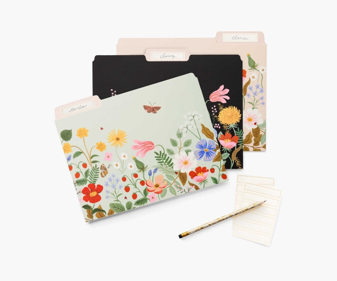 Rifle Paper Co File Folder Set - Strawberry Fields