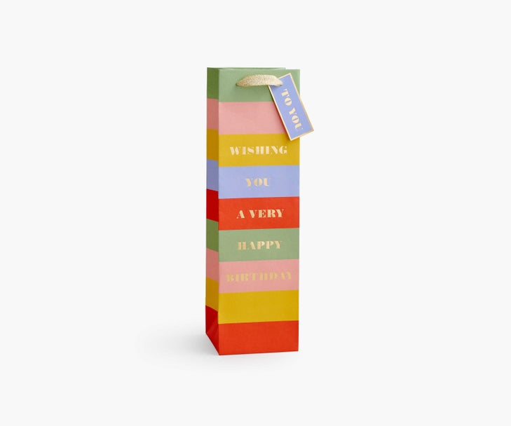 Rifle Paper Co Wine Gift Bag - Birthday Wishes