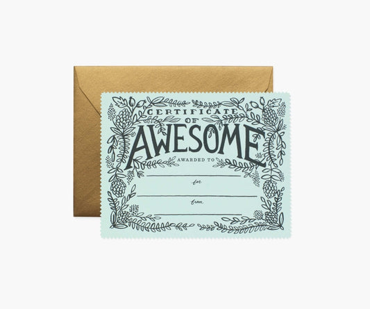 Rifle Paper Co Card - Certificate of Awesome