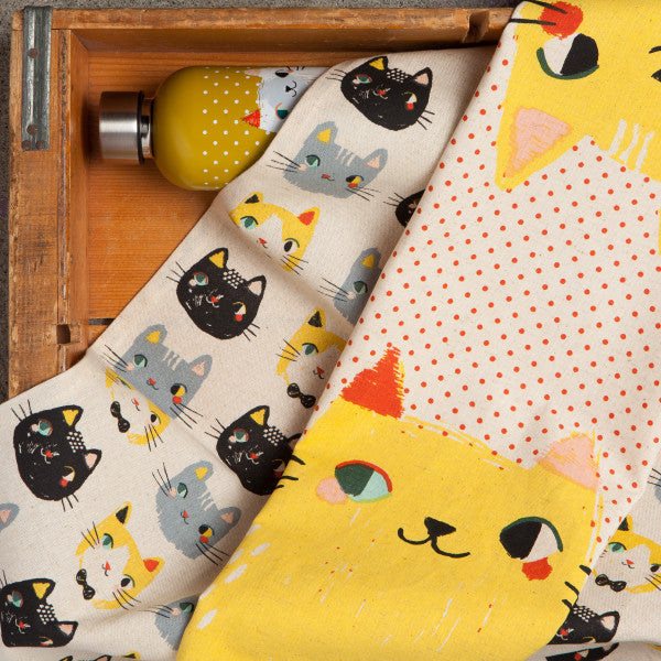 Meow Meow Polka Tea Towel