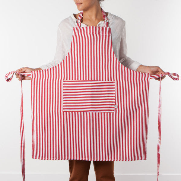 Chef Apron - Pinstripe Red