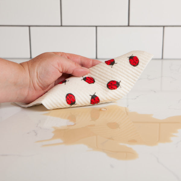 Swedish Dishcloth - Fly Away Ladybug