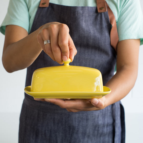 Rectangle Butter Dish - Lemon
