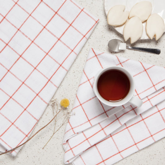 Vintage Heirloom Tea Towels - Clay