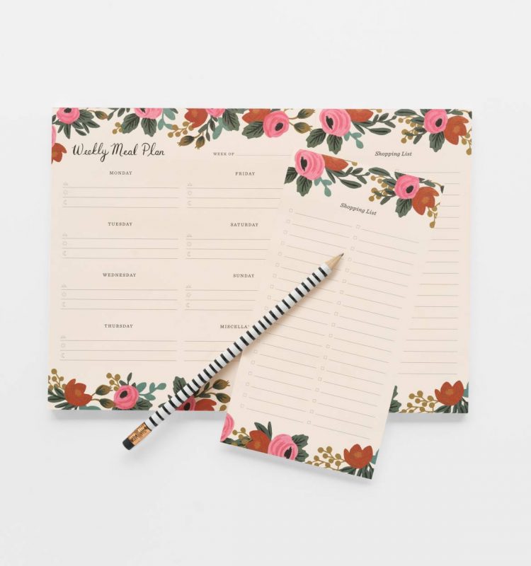 Rifle Paper Co Weekly Meal Planner - Rosa