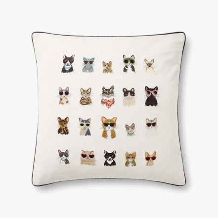 Rifle Paper Co x Loloi Cool Cats Pillow (Set of 2)