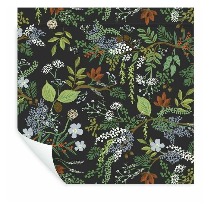 Rifle Paper Co Juniper Forest Peel & Stick Wallpaper - Black