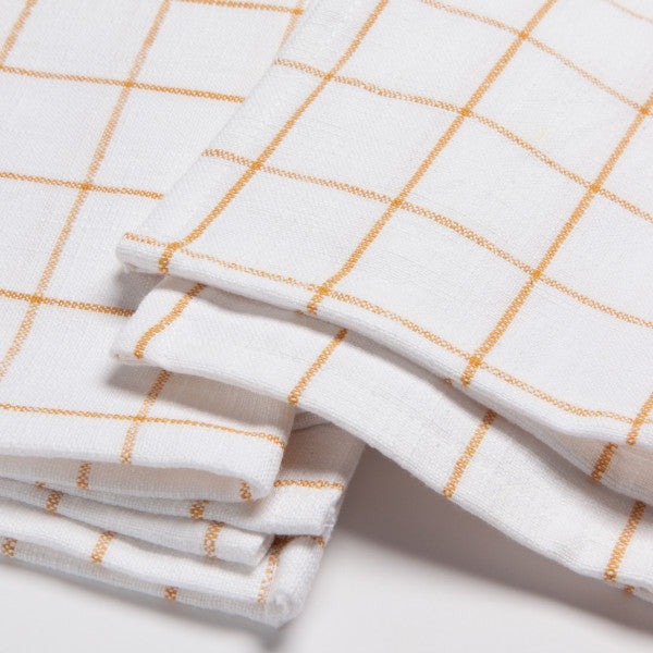 Vintage Heirloom Tea Towels - Ochre