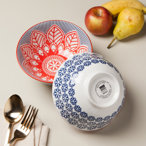 Stamped Bowl - Red Floral