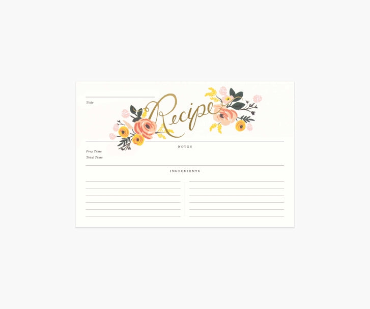 Rifle Paper Co Recipe Cards - Peonies