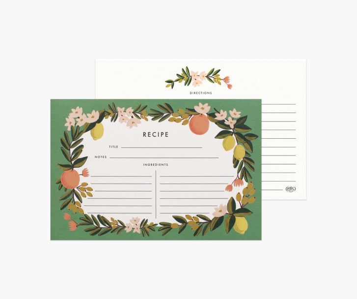 Rifle Paper Co Recipe Cards -  Citrus Floral