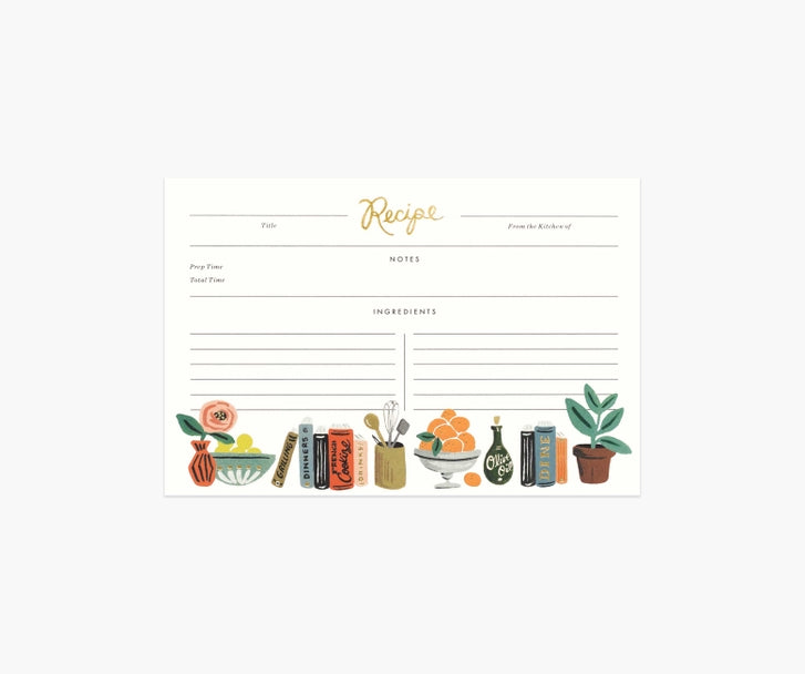 Rifle Paper Co Recipe Cards -  Kitchen Shelf