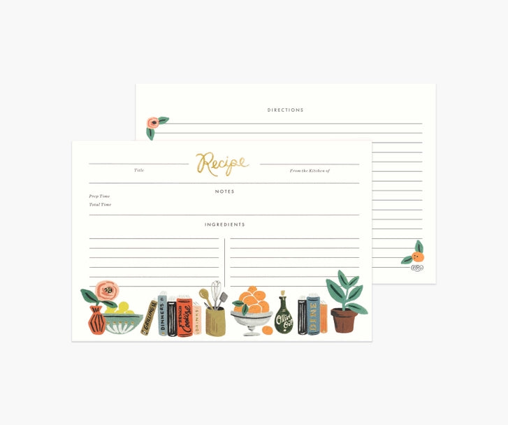 Rifle Paper Co Recipe Cards -  Kitchen Shelf