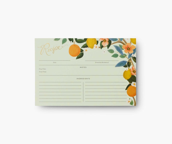 Rifle Paper Co Recipe Cards -  Citrus Grove