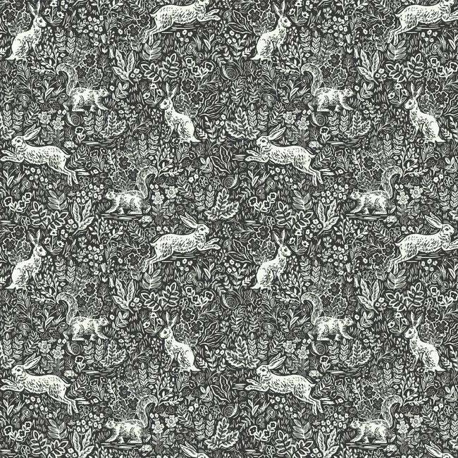 Rifle Paper Co Fable Wallpaper - Black & White
