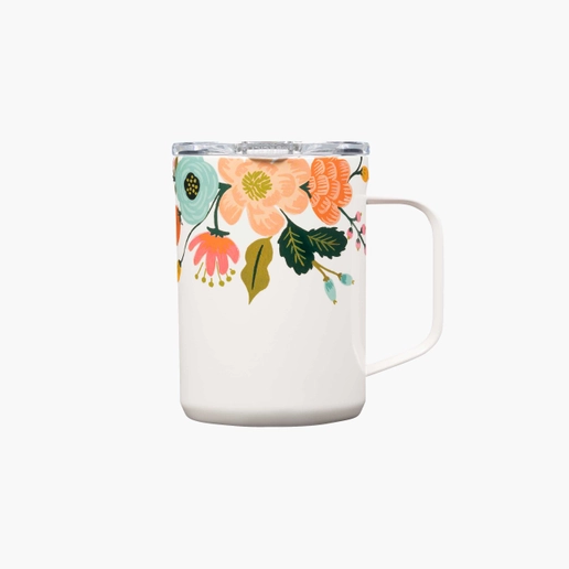 Rifle Paper Co x Corkcicle Travel Mug - Lively Floral Cream