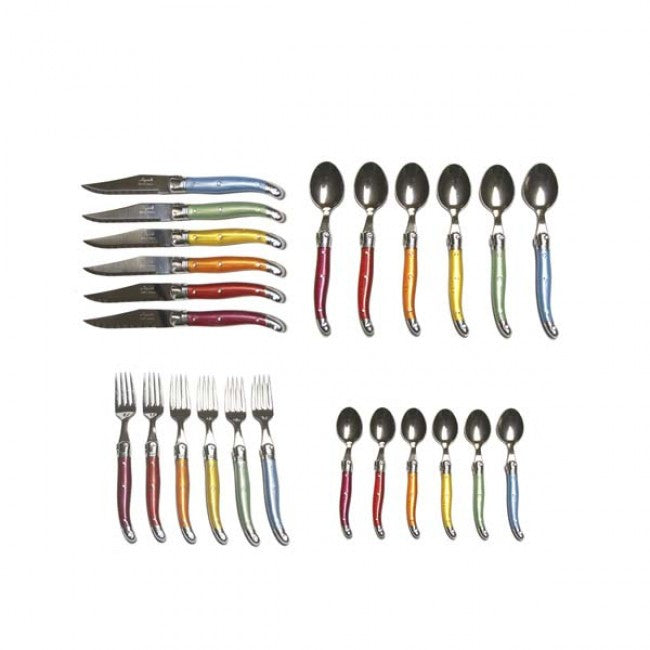 Laguiole Flatware Set of 24 - Rainbow