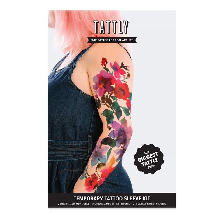 Temporary Tattoo Sleeve Kit - Painted Floral