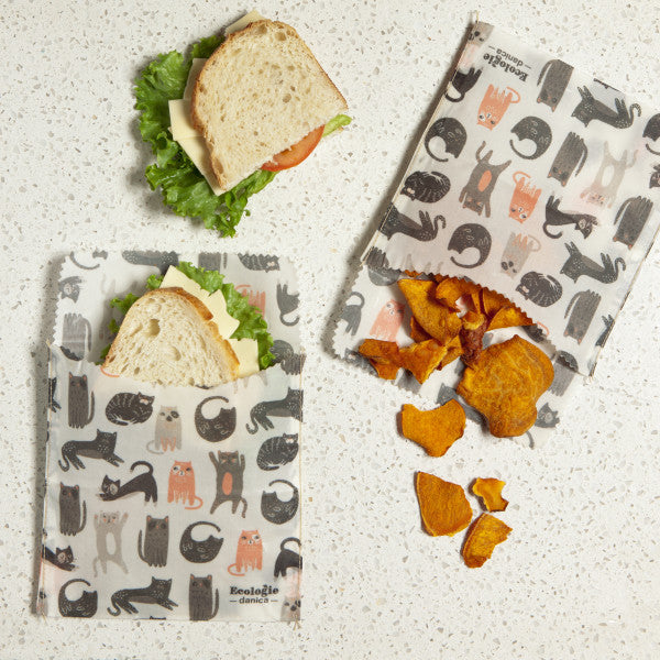 Sandwich Beeswax Wrap - Cats